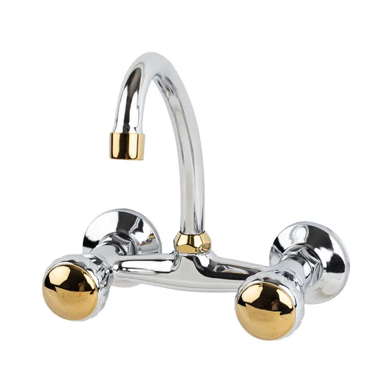 Reliable Double Hole Water Mixer Kitchen Tap with Ceramic Valve Core
