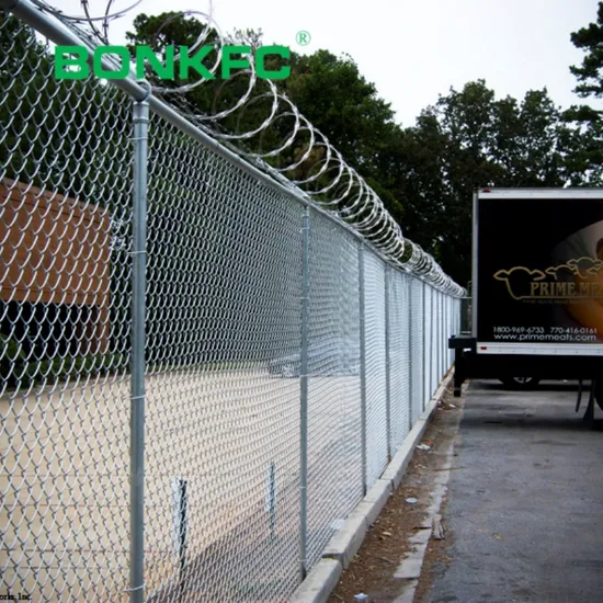 Metal Steel Fence Galvanized Diamond Wire Mesh Fence Panel Post Chain Link Fence