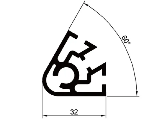 Aluminium Upright Extrusion GS503 2 System Grooves for Stand Bracket Assembly