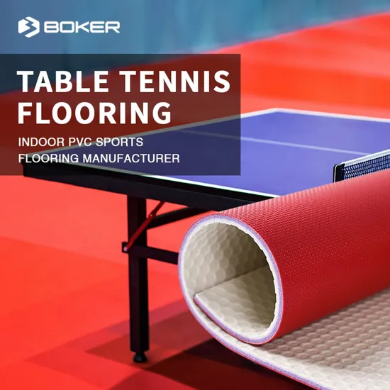 4.5mm Woven Texture Anti-Slip PVC/Vinyl Sports Flooring Pingpong Table Tennis Flooring
