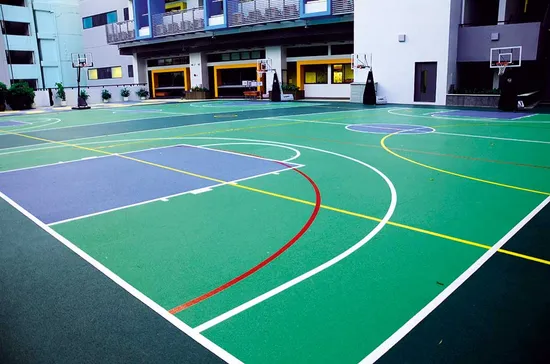 Factory Price 4.5mm Green Sand Pattern Court Vinyl PVC Sponge Sport Floor