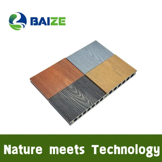 Wood Grain Round Hollow WPC Outdoor Garden Decking ASA Flooring