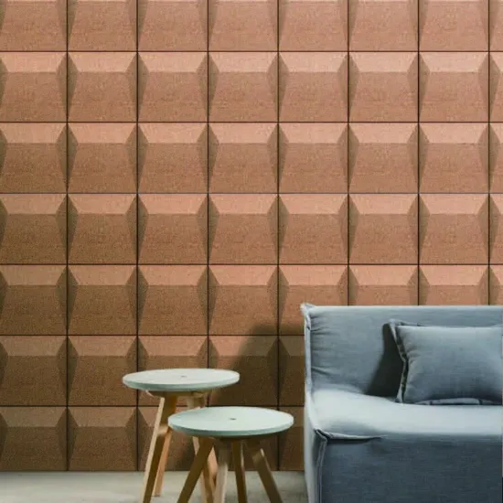 Premium Eco Customized Cork Wall Tiles Panels Good Acoustic Heat Insulation Waterproof