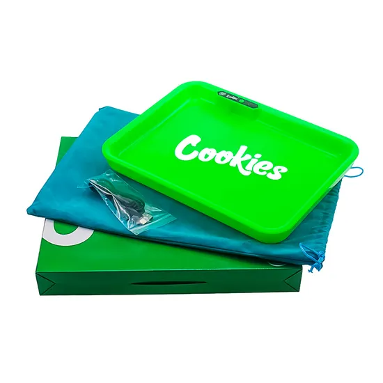 Colorful White Cigarette Ash Glowing Cookies Joint Magnetic Lid Blunt Modern Tobacco LED Rolling Trays with Speaker
