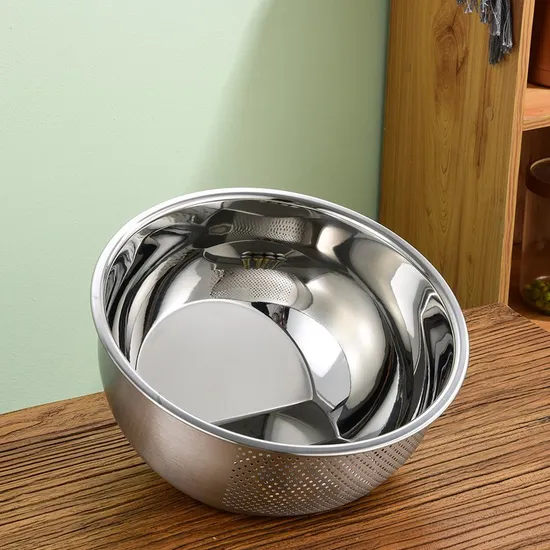 Stainless Steel Fruit Vegetables Food Colander Rice Strainer Kitchen Drain Basket