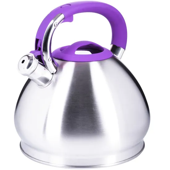 Factory Wholesale Cookware Stainless Steel Tea Pot -Kitchenware Whistling Kettle in Customized Coatings for All Stovetops with Capsuled Induction Base Selected