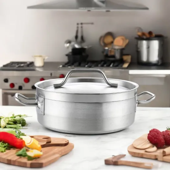 Xiangsheng Kitchenware 16qt Stainless Steel Brazier/Braising Pot Stock Pot Withtri-Ply Bottom