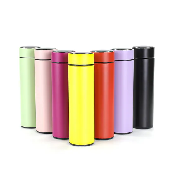 Customize Tumbler 500ml Temperature Display Gym Sport Thermo Vacuum Cup LED Stainless Steel Water Bottle Vacuum Flask