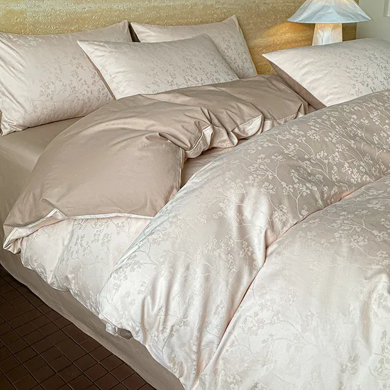 New 50 Count Long Staple Cotton Four-Piece Cotton Gonza Jacquard Bed Sheet Quilt Cover Cotton Hats Models