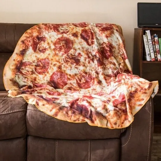 Custom Round Giant Flour Throw Fleece Adult Double Sided Pizza Other Blankets Wholesale Sofa Bed Flannle Blanket