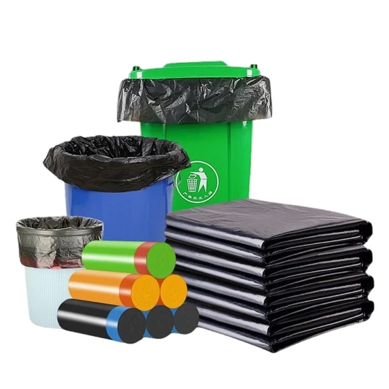 Wholesale Custom Logo Various Styles, Sizes and Colors of Vests T-Shirt Flat Mouth Plastic Trash Waste Bin Rubbish Sack Rubbish Bag Drawstring Bag Roll