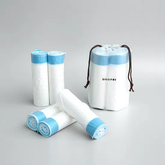 Wholesale Pbat+PLA+Corn-Starch Drawstring Waste Bin Bag Roll