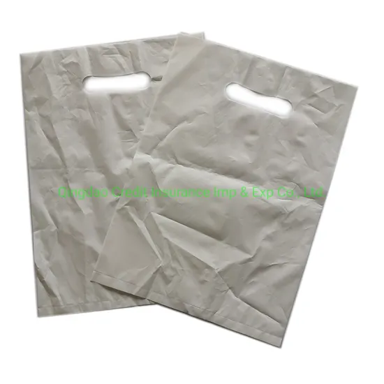 Custom Logo Design Printed Biodegradable PLA+Pbat Carrier Punch Hole Handle Shopping Plastic Die Cut Bag