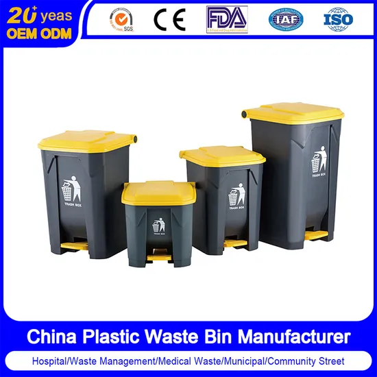 30L/50L/80L/100L/120L/240L/360L/400L Outdoor Plastic Garbage Can Best Price New Arrival Foot Pedal Public Hospital Pedal Waste Bin Price with Cover