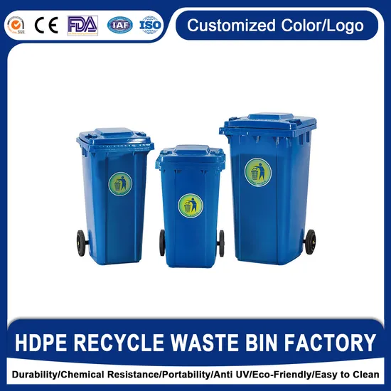 100L/120L/240L/360L/660L/1100L Customizable Large HDPE Heavy Duty Outdoor Foot Pedal Wheelie/Waste/Garbage Bin/Storage Plastic Dustbin with Wheels