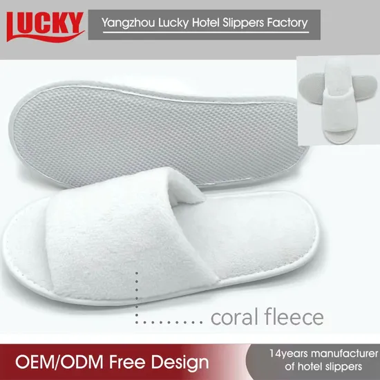 Luxury Coral Fleece Hotel Slippers Custom Logo Disposable Slippers with Cheapest Price
