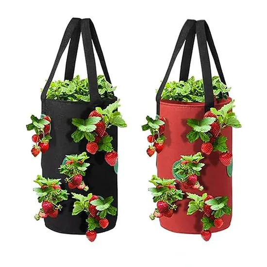 3 Gallon Custom Breathable 13 Holes Non-Woven Fabric Wall Hanging Strawberry Grow Bags