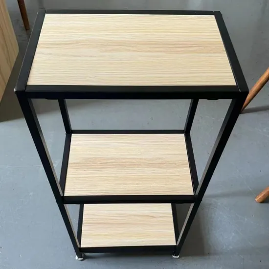 Multifuction 3 Tier Bookshelf Metal Frame Rack Melamine MDF Board Layers Shelf