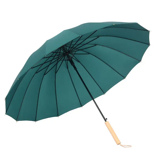 Multi Color 16-Bone Advertising Windproof Straight Clear Customized Umbrella