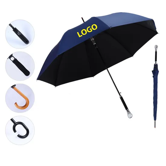 Customized Logo Large Double-Layer Fiberglass Umbrella Hotel Corporate Promotional Gift Umbrella