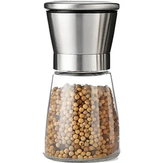 Salt and Pepper Grinder Set Glass Pepper Grinder with Adjustable Ceramic