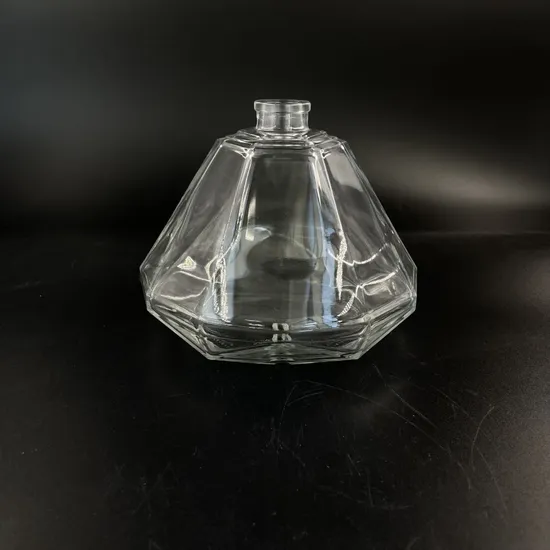 Empty Brandy Rum Glass Bottle 1000ml for Food Container with Glass Cap