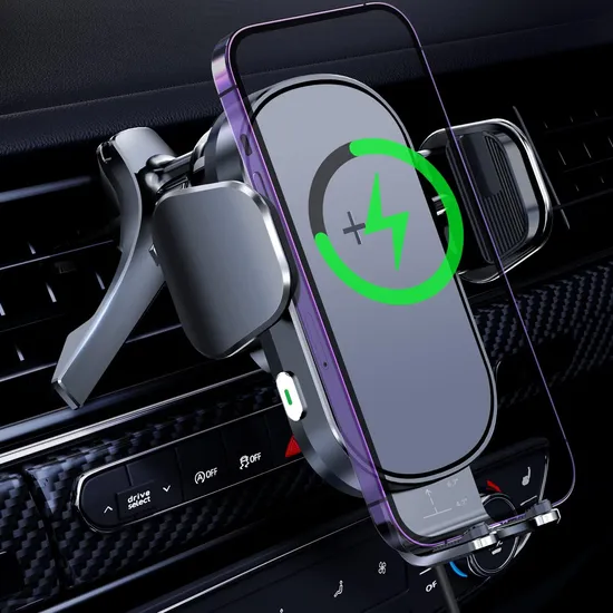 Car Vent Clip Auto-Clamping Magnetic Wireless Charger Mount Magsafe Compatible Car Charger
