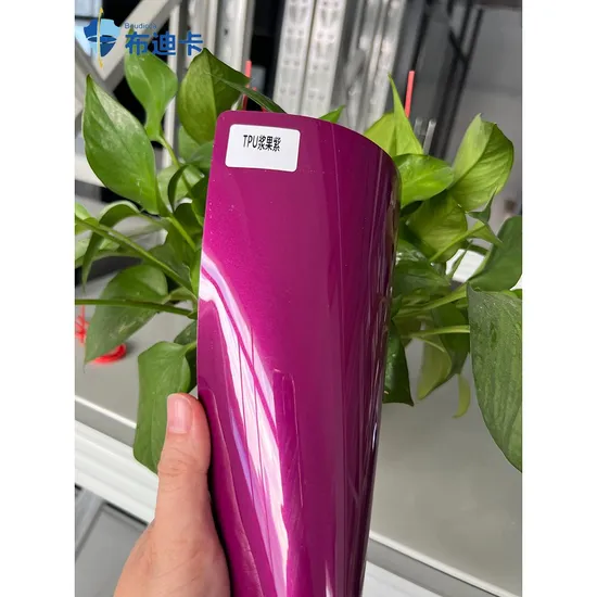 Car Accessories Body Hotmelt Adhesive Sticker Wrapping TPU Berry Purple Color-Changing Paint Protection Self Healing Film