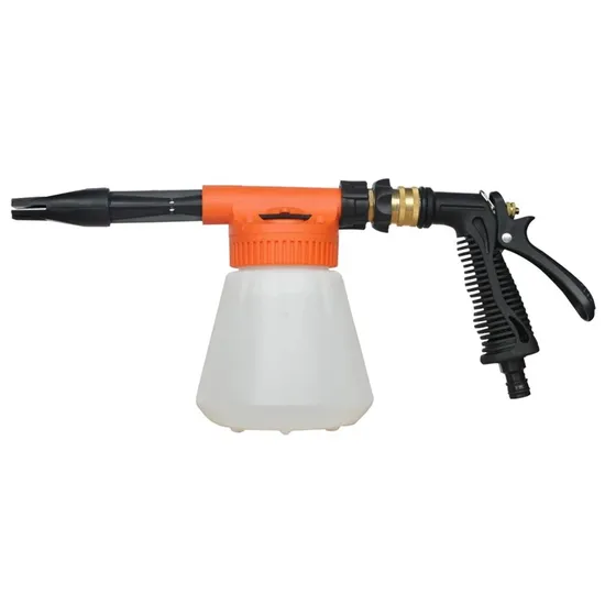 Foam Sprayer Attached to Garden Hose for Car Washing
