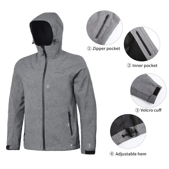 Hooded Windbreaker Rain Winter Outdoor Waterproof Ski Jacket for Men