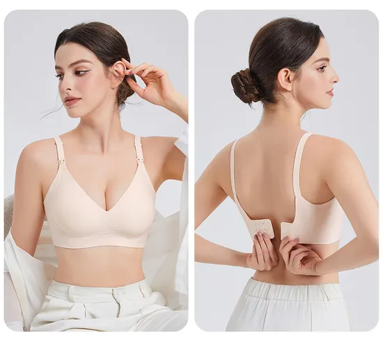 Factory Custom Women Seamless Nursing Bra Smoothing Seamless Stretch Wireless Lightly Lined Comfort Wire Free Basic Bras