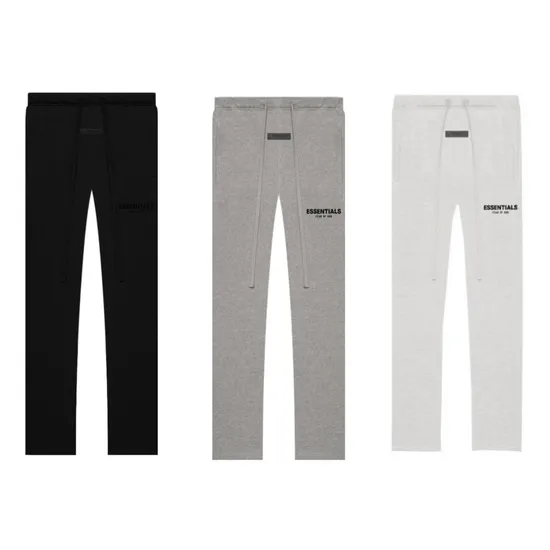 Corded Trousers Flocked Letter Print Ess Straight Trousers High Street Loose Casual Sweatshirt Cargo Pants Sportswear