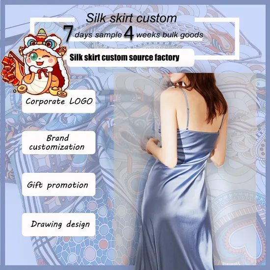 Customizable Women′s Silk Slip Dress in Solid Colors