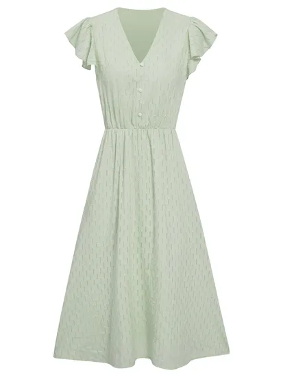 Elegant Short Sleeve A-Line Dress for Women