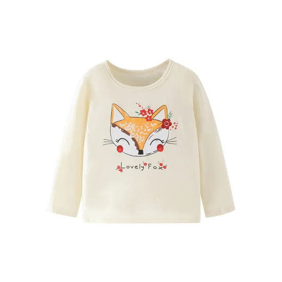 Girls Clothing Long-Sleeved T-Shirt Children Boys Wear Cartoon Cotton Round Neck Top