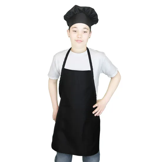 Cheap Kitchen Healthy Kids Children Chef Cooking Apron for Adjustable Kid Chef Hat Apron Set