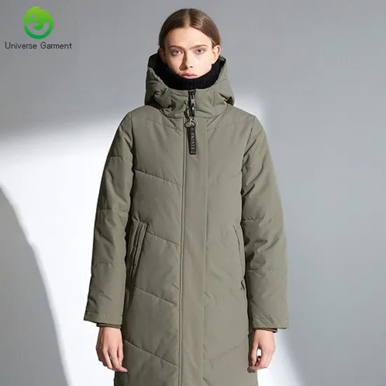 Women′s Soft Hand Padding Jacket Long Coat Wark Padding Jackey