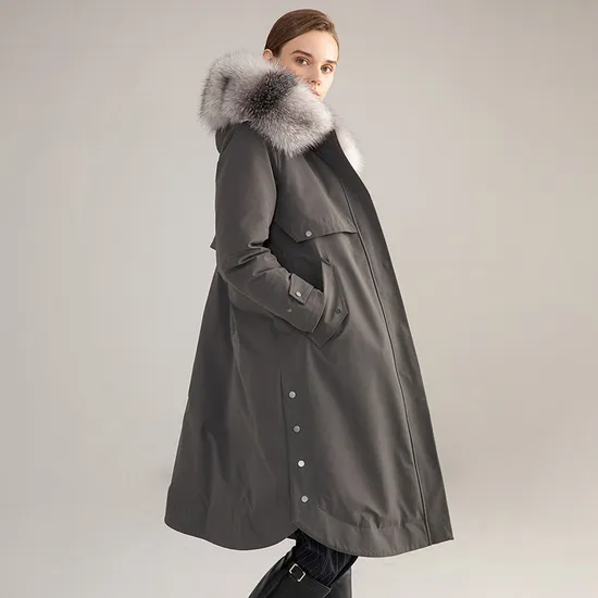 Long Down Jacket Winter Wear Down Uniform Jacket for Women