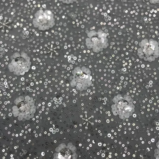 Yigao Textile Mesh Sequin Fabric Wedding Dress Fabric