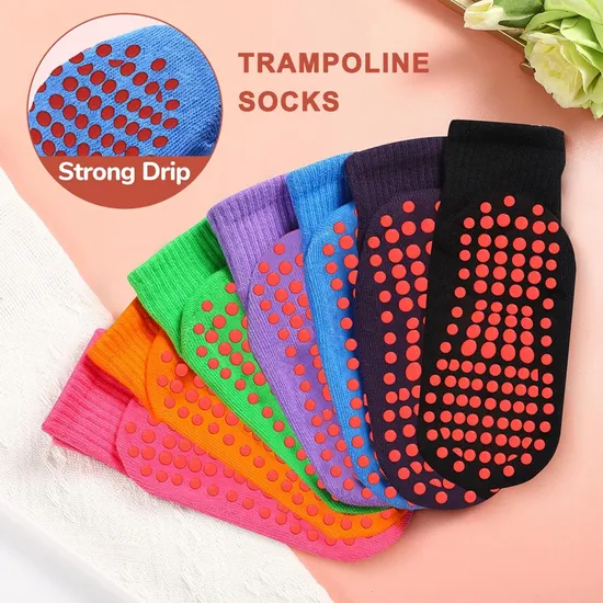 High Quality Anti Slip Trampoline Socks Breathable Jump Grip Socks