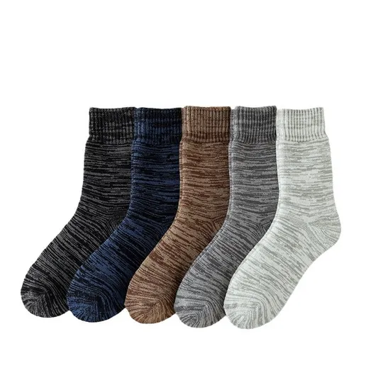 Socks Men′s MID-Calf Socks Autumn and Winter New Terry Pulled Thick Socks Thermal Reservoir Cold and Thread Heating Cotton Socks