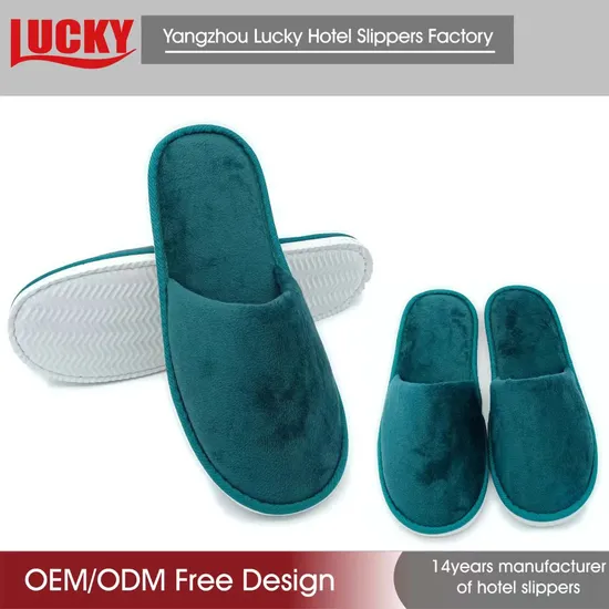 Hotel Disposable Coral /Cut Velvet Hotel Rooms Non-Slip Platform Slippers Hotel Amenities Resort SPA Custom Personalised Slippers SPA Eco Friendly
