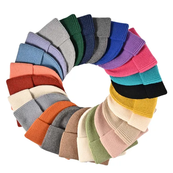 Knit Hat New Fashion Trend Hat Cold Hat Simple Wool Hat Warm Knitted Hat Knitted Beanie