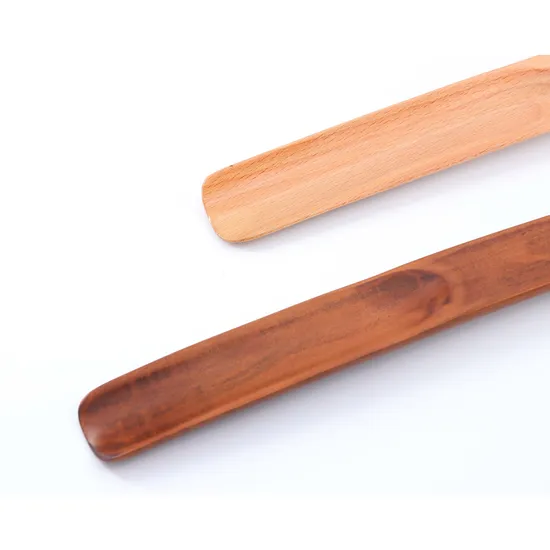 Custom Wooden Long Handle Wooden Shoe Horn for Helping to Wear Shoes