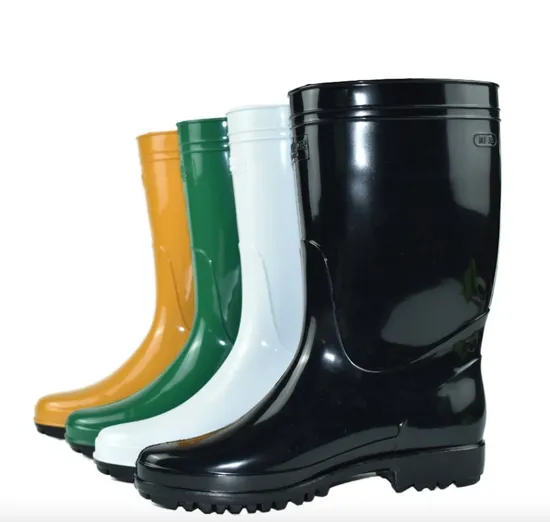 Custom Logo Work Shoes PVC Waterproof Boys Outside Walking Rain Boots