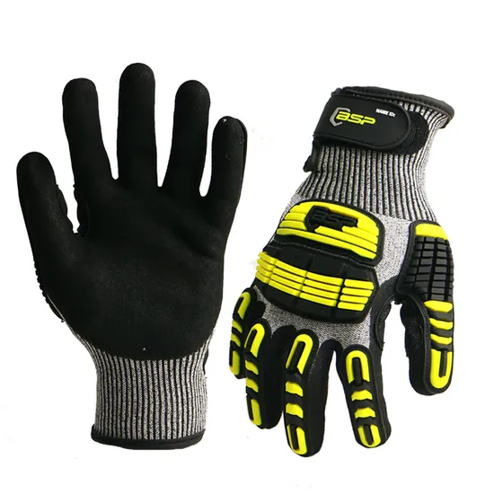 Hppe Cut Proof TPR Impact Resistant PPE Protection Mechanic Work Safety Gloves