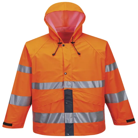 High Visibility Jacket Waterproof Workwear Orange Reflective Safety Clothing for Sanitation Workers