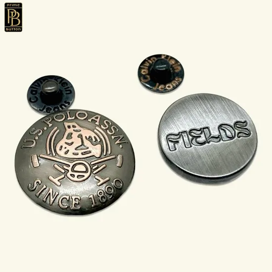 20mm Custom Logo Stainless Steel Jeans Buttons and Rivets for Trousers