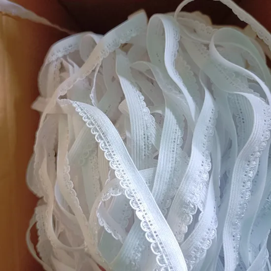 Crochet Knitted Lace Trim Elastic with Fancy Picot Edge