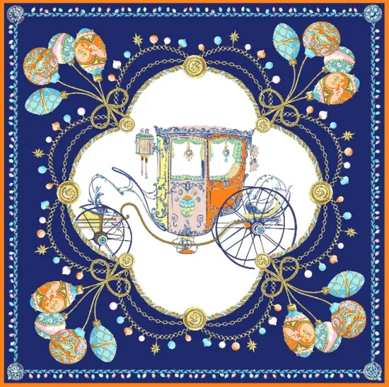 Latest Design Ladies Pure Silk 90X90cm Screen Printing Scarf